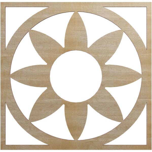 Ekena Millwork Blume Wood Fretwork Pierced Ceiling Medallion, Hickory, 18"OD x 6 1/4"ID x 1/4"T CMWP18X18X0250BLHI - main